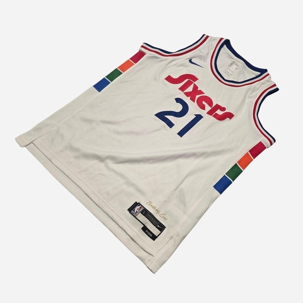 Nike Philadelphia 76ers Embiid Jersey White  Youth-‎ Large